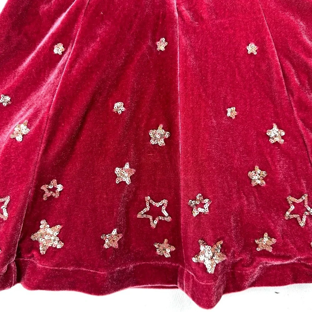 Sylvie Scott Girls Boden Velvet Dress with Sequin Stars Party